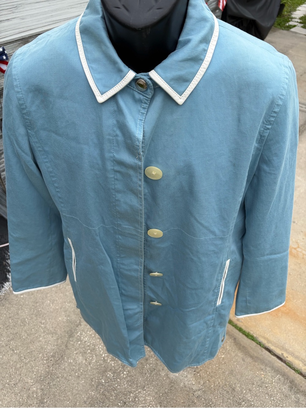 Coach Light Blue Coat GUC PTP approx 21”